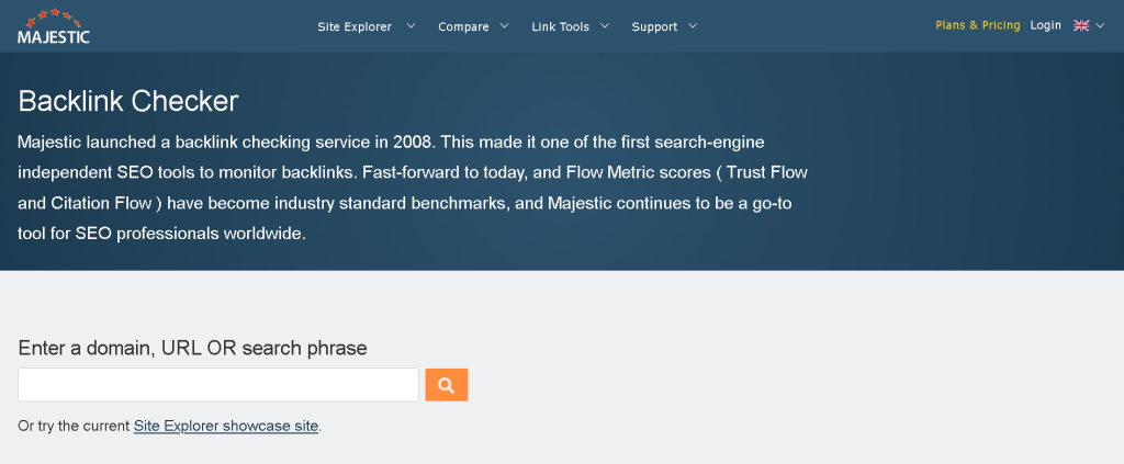 Majestic Backlink Checker
