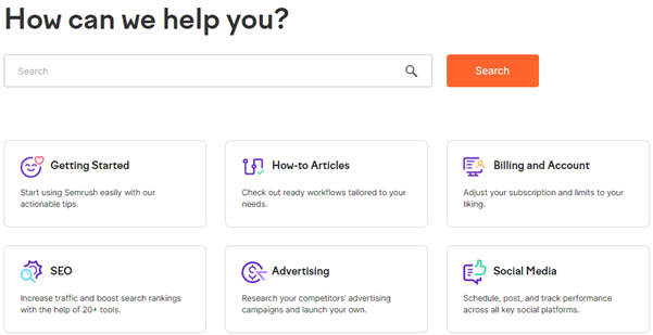 Semrush’s customer support