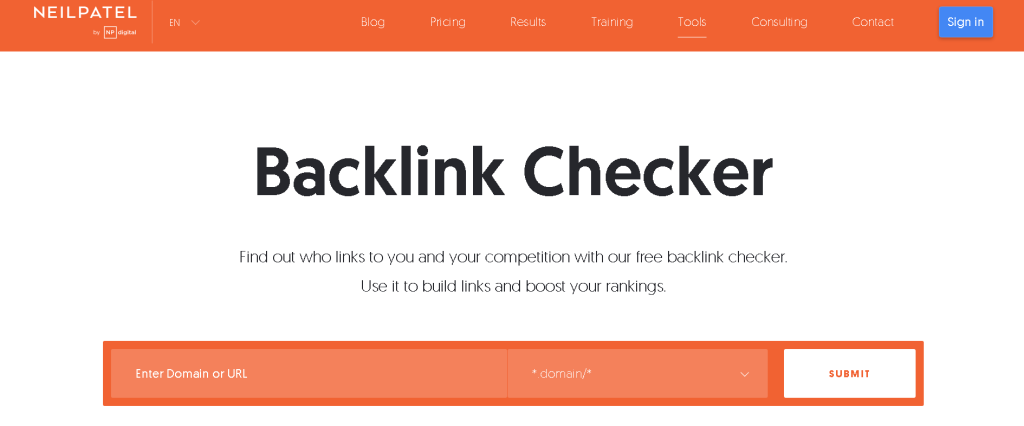 Ubersuggest Backlink Checker